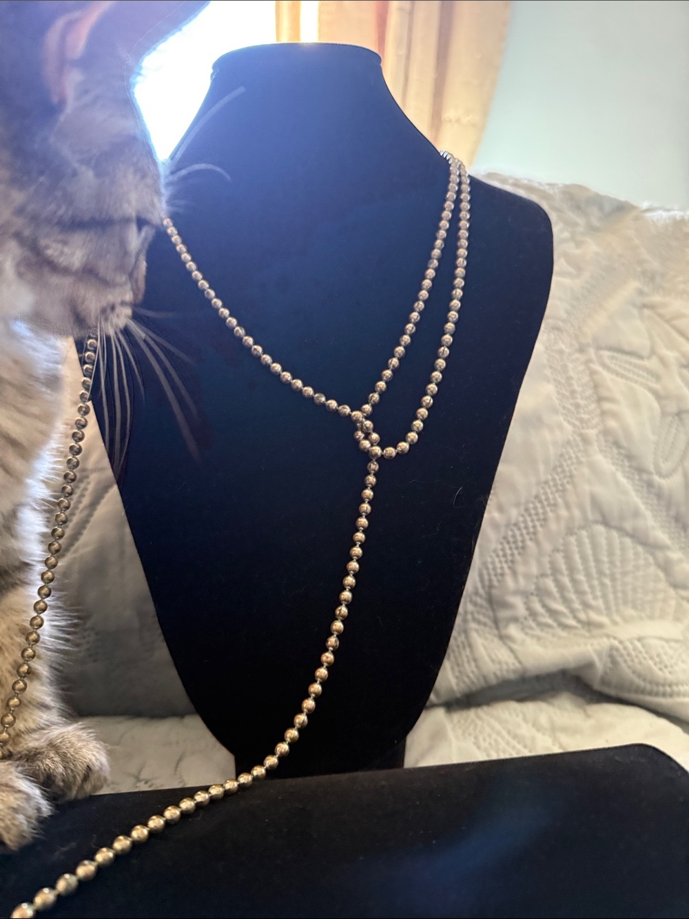 Classic Gold Beaded Lariat Necklace - Elegant Women’s Jewelry